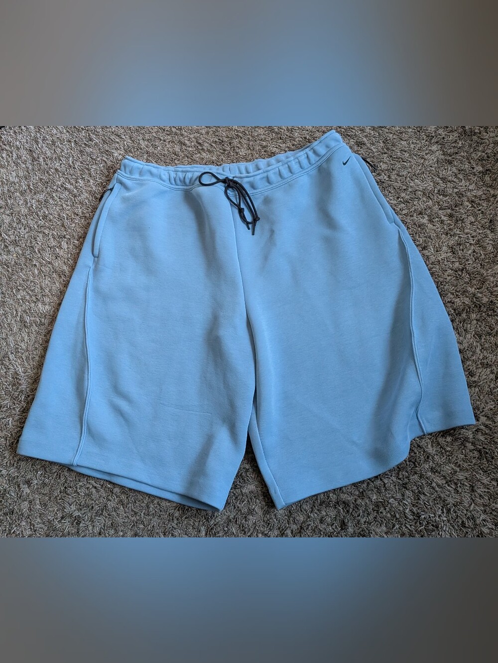 Nike Tech Blue Cotton Blend Fleece Loose Fit 13" Shorts Men's XXL